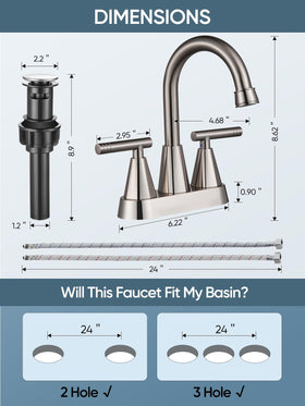 Cobbe 4-inch centerset faucet ideal for vanity sinks and compact spaces.