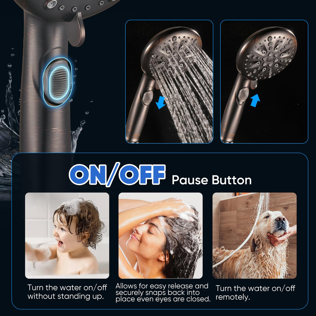 Cobbe 72-inch stainless steel hose provides reach across large showers.