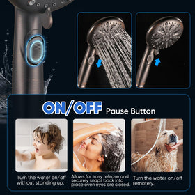 Cobbe 72-inch stainless steel hose provides reach across large showers.