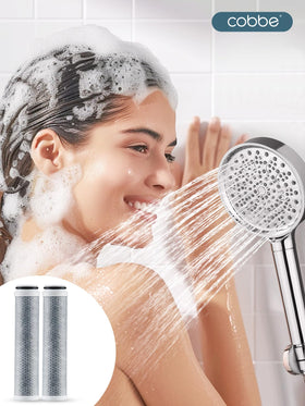 Cobbe brand filtration expertise highlighting 18 years of shower filtration know-how.