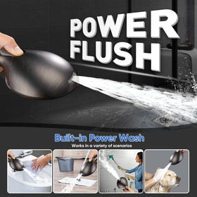 Cobbe brass swivel bracket rotates 360 degrees for hands-free rinsing.