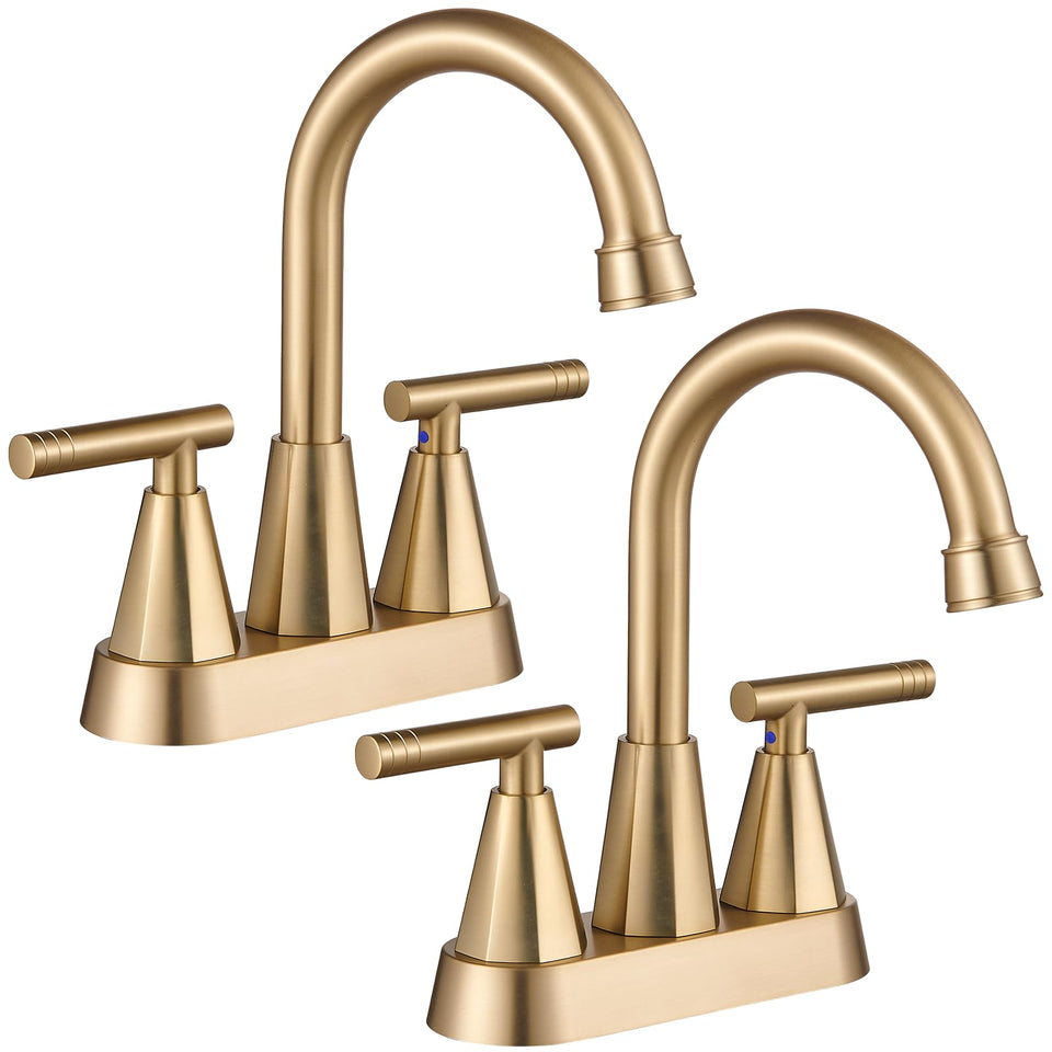 Cobbe brushed gold faucet 360 spout for easier reach and thorough rinsing