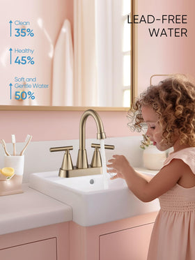 Cobbe brushed Gold faucet 3/8 inch thread connection for standard plumbing