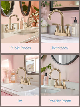 Cobbe brushed Gold faucet requires simple DIY installation in minutes