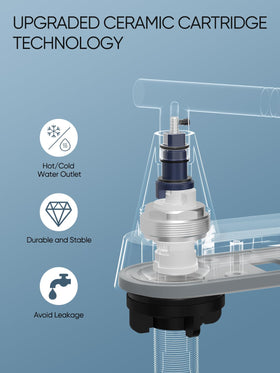Cobbe faucet featuring dual-lever handles for precise hot and cold control.