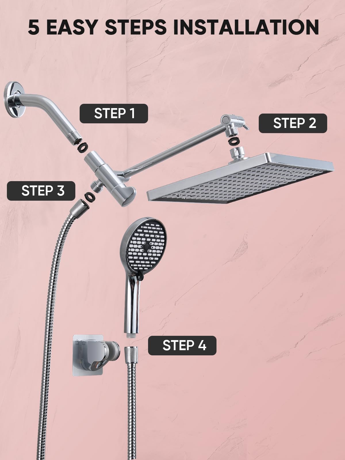 Cobbe combo shower system delivers versatile water flow options for daily routines.