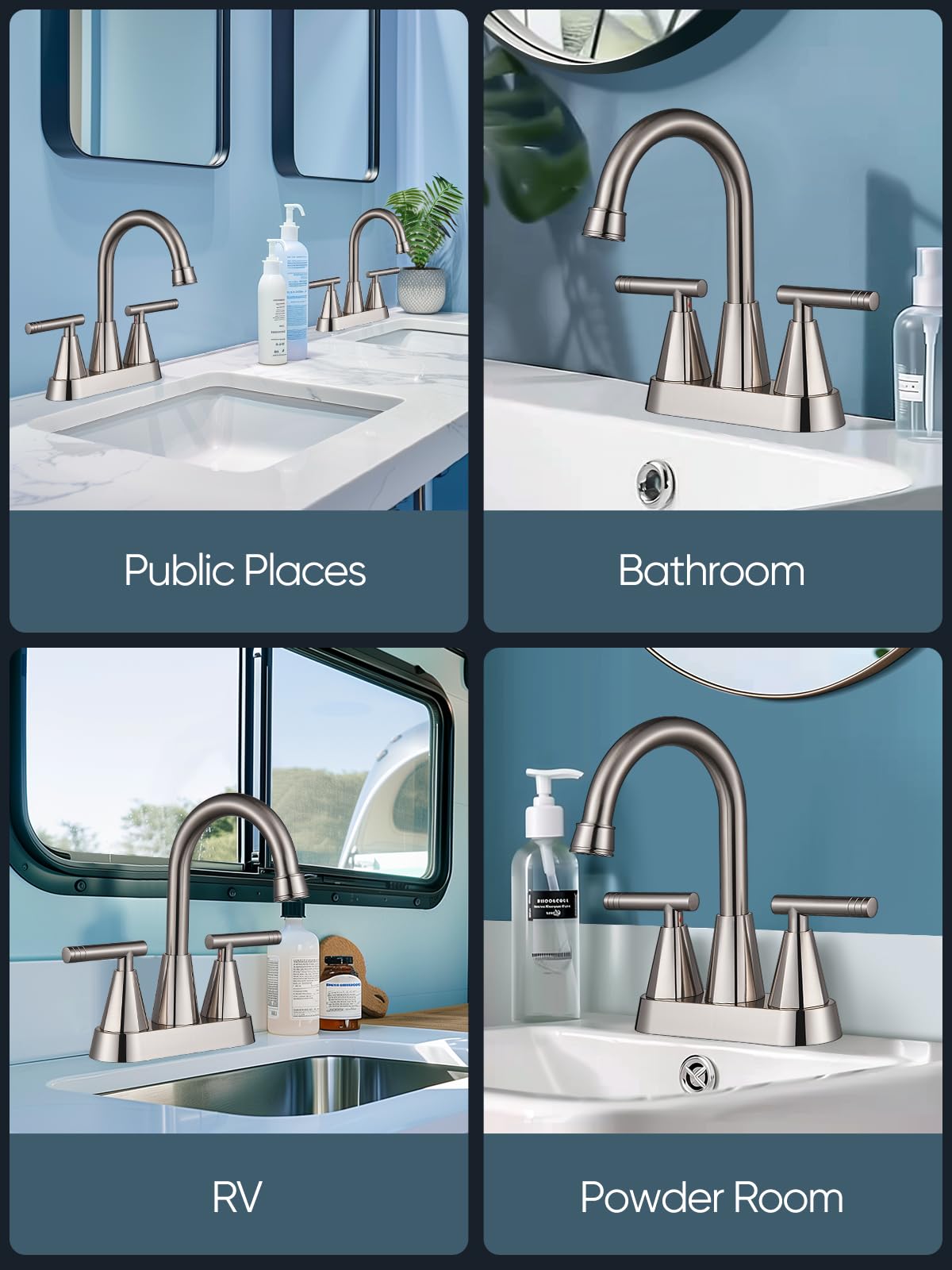 Cobbe faucet includes hardware and components for standard U.S. plumbing installation.