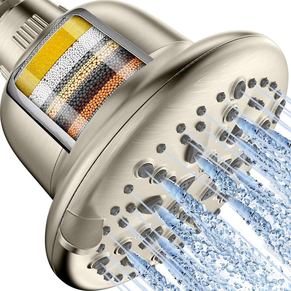 Cobbe filtered shower head 7 modes angle view highlighting versatile spray options