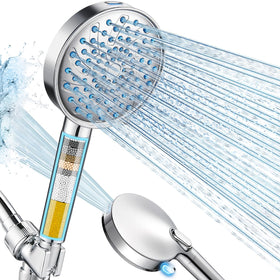 Cobbe filtered handheld shower head chrome front view showing durable design and softer water feel