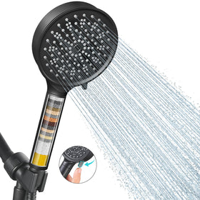 Cobbe filtered shower head panel with a wide 4.9-inch area for full-coverage spray.