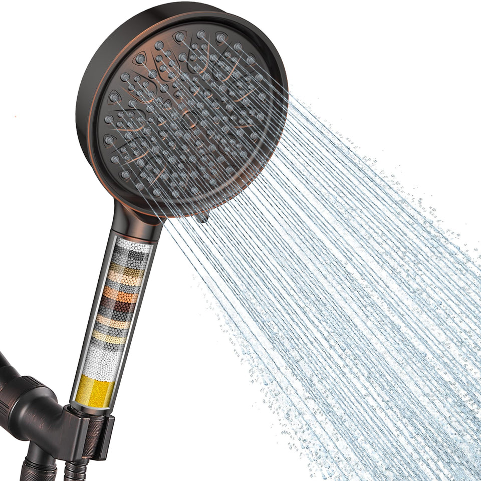 Cobbe filtered shower head panel with wide coverage and filtration.