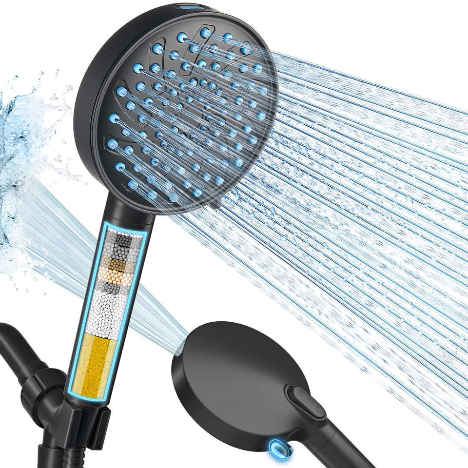 Cobbe filtered showerhead with handheld for strong spray and clean water.