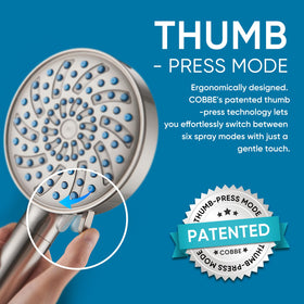 Cobbe high pressure shower head delivers strong spray while filtering water