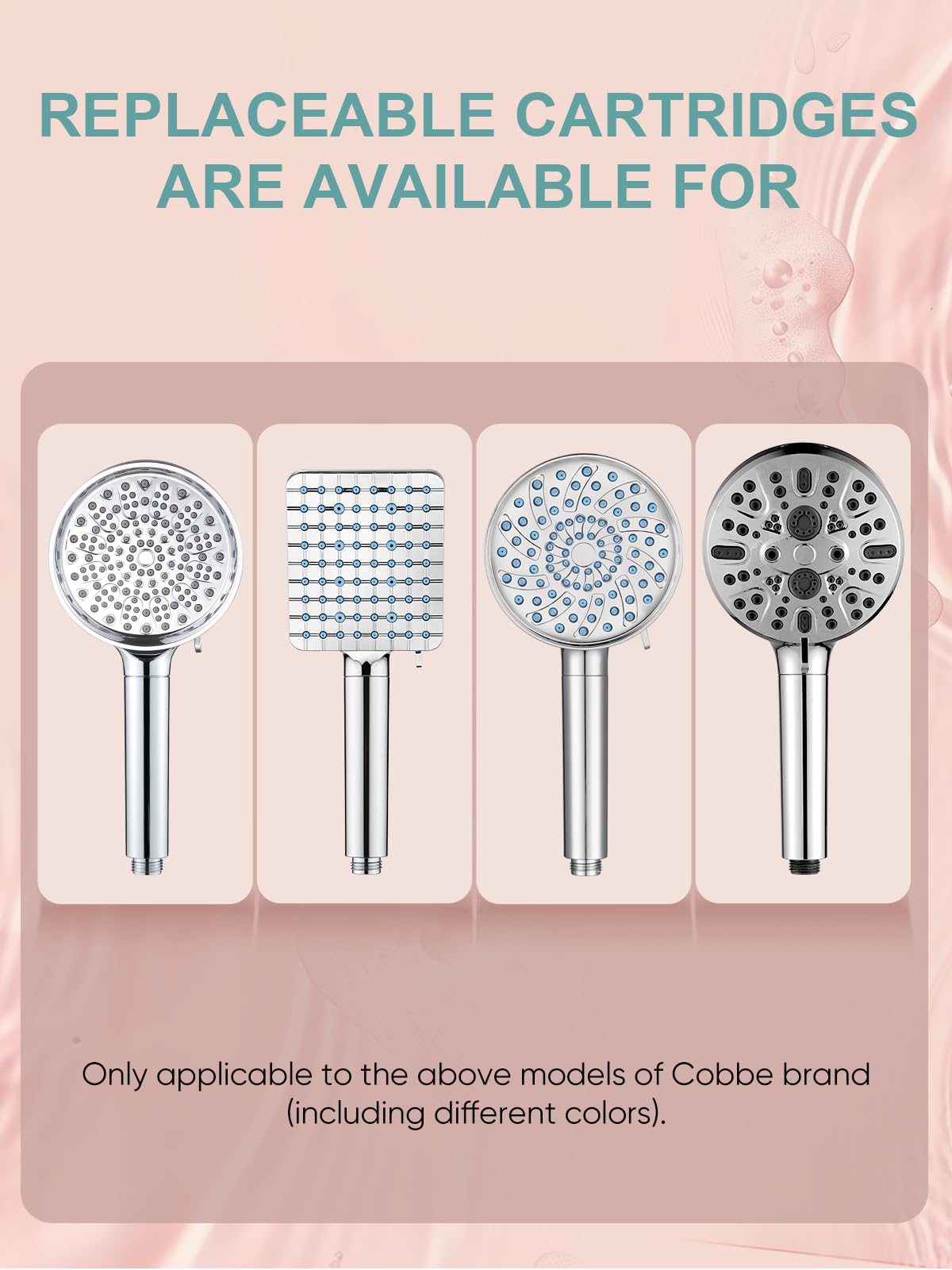 Cobbe chlorine removal performance image shows cleaner shower water.