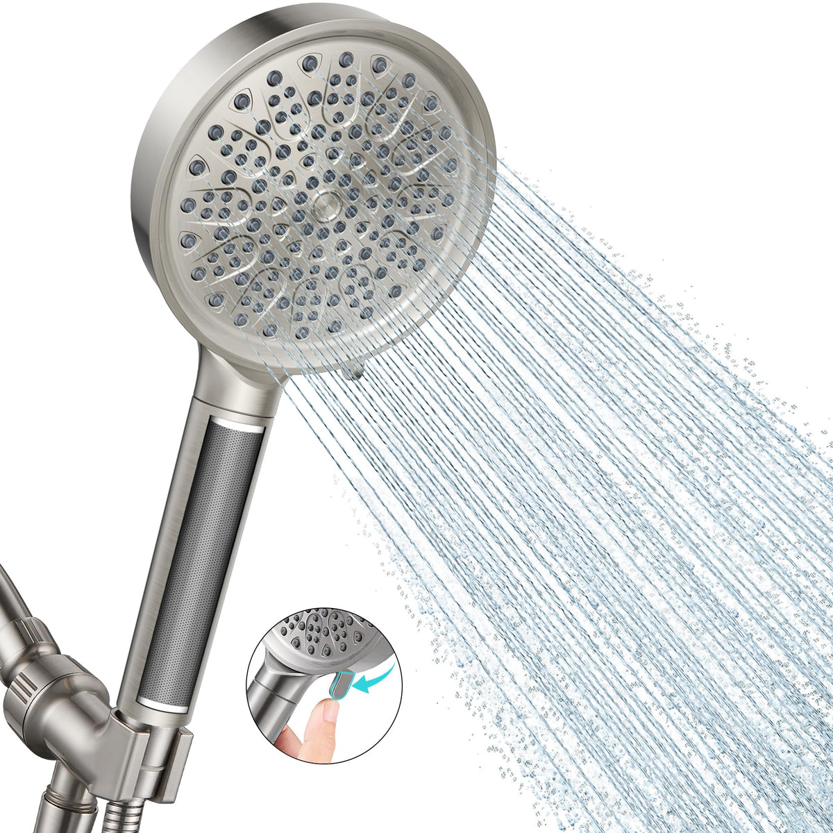 Cobbe handheld filtered shower head with chlorine-reducing performance