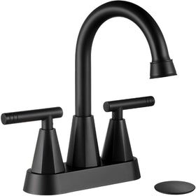 Cobbe midnight black faucet with 360° swivel spout for easy cleaning reach.