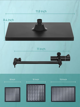 Cobbe overhead rain shower delivers strong water flow for soothing rinses.