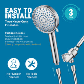 Cobbe packaged chrome shower head highlighting brand quality