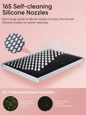 Cobbe rotatable connector keeps hoses tidy and prevents tangling during showers.