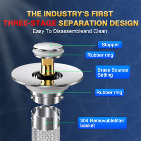 Cocog drain strainer hair catcher fits most sinks and traps debris