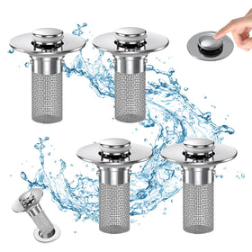Cocog bathroom sink drain strainer with pop-up mechanism reduces clogs