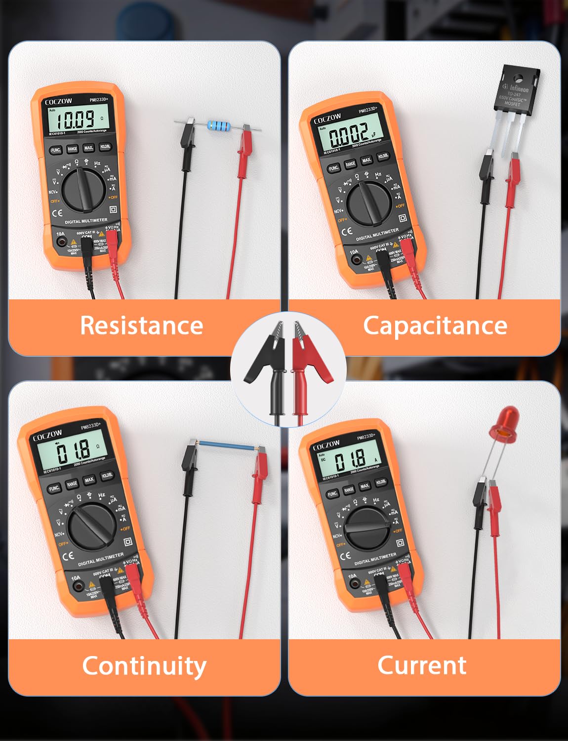 Coczow digital multimeter battery check helps verify power status