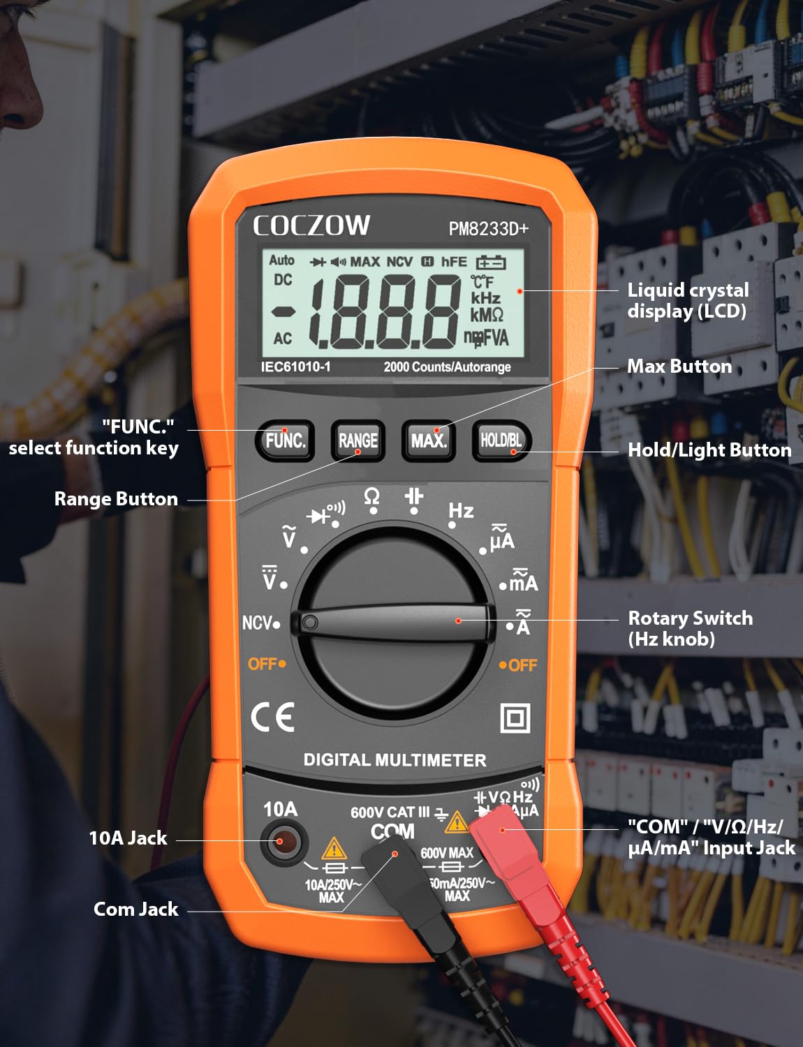 Coczow digital multimeter protective rubber case guards against drops