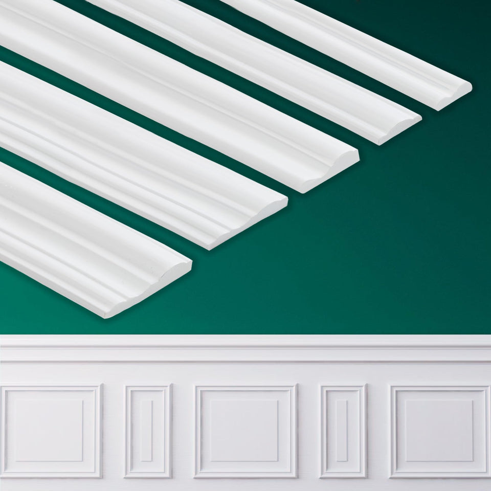 Coengwui peel and stick wall molding shown for easy, tool-free installation.