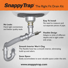 Coflex Snappy Trap DK-100 flexible P-trap shown for easy adjustability.