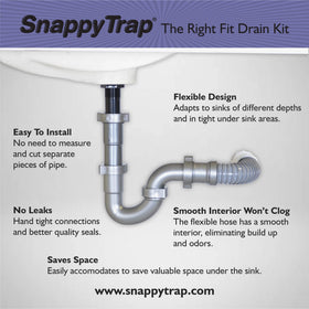 Coflex Snappy Trap P-trap kit fits standard drains for universal bathroom compatibility