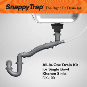 Coflex Snappy Trap showcasing universal compatibility with diverse sinks.