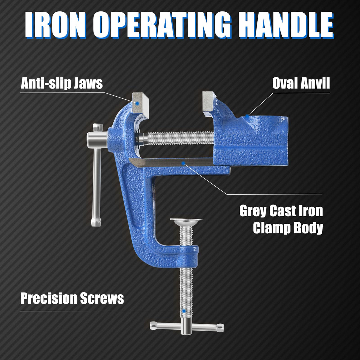 COGNATIVE Mini Table Vise blue jewelry-use fixes tiny parts with stability.