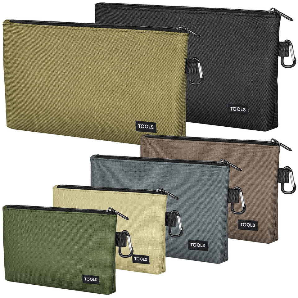 COIDEA 6-pack zipper pouch with flat bottom keeps tools organized on any workspace