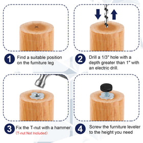 COIDEA indoor and outdoor furniture levelers for versatile use