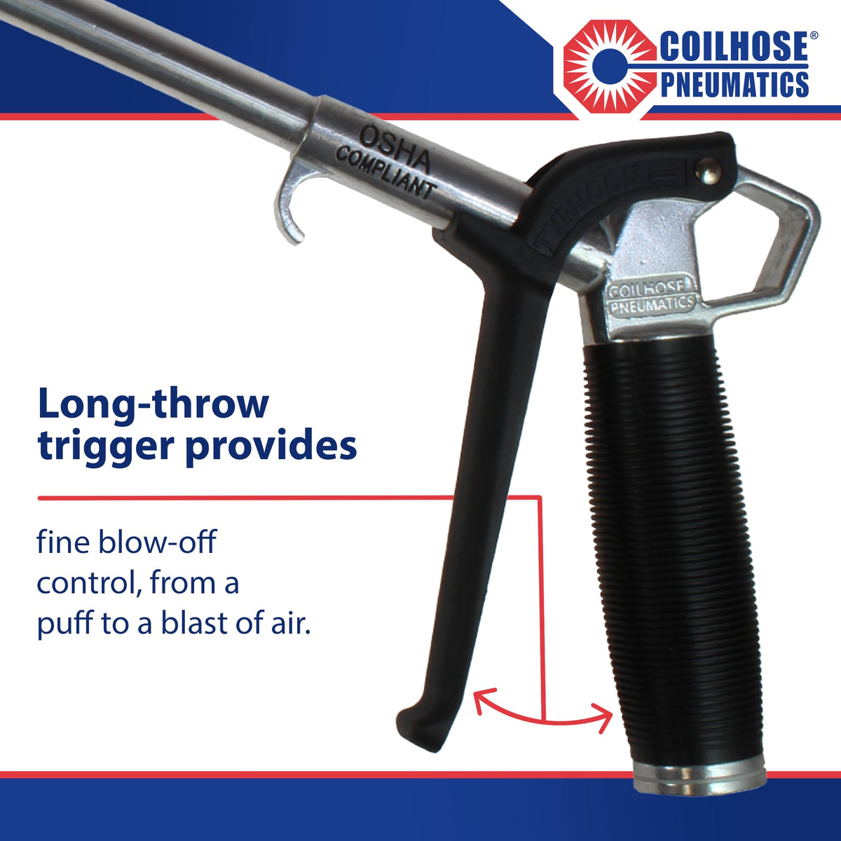 Coilhose Typhoon compact design enables comfortable use in compact work areas.