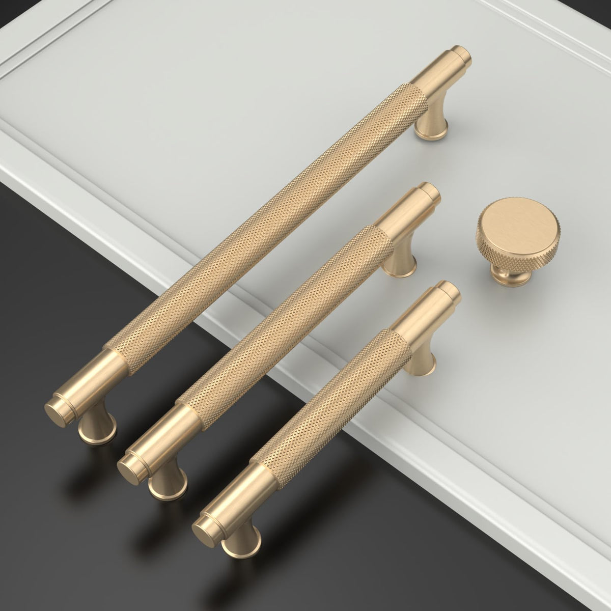 Coinkoly brushed gold kitchen knob enhances cabinets with timeless style.