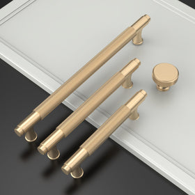 Coinkoly brushed gold kitchen knob enhances cabinets with timeless style.