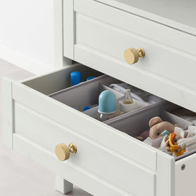 Coinkoly knurled champagne bronze knob provides secure grip on drawers.