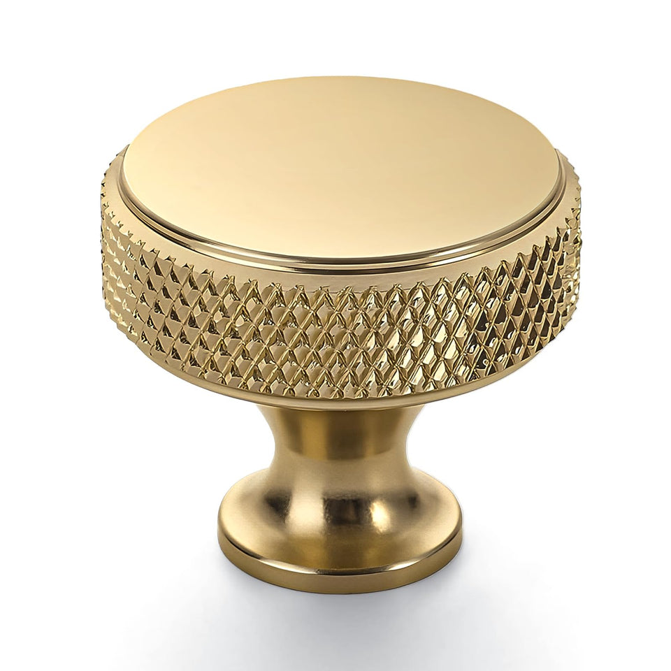Coinkoly champagne bronze knurled knob close-up showing grip for drawers