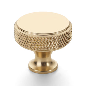 Coinkoly knurled cabinet knob matte gold closeup; durable everyday hardware.