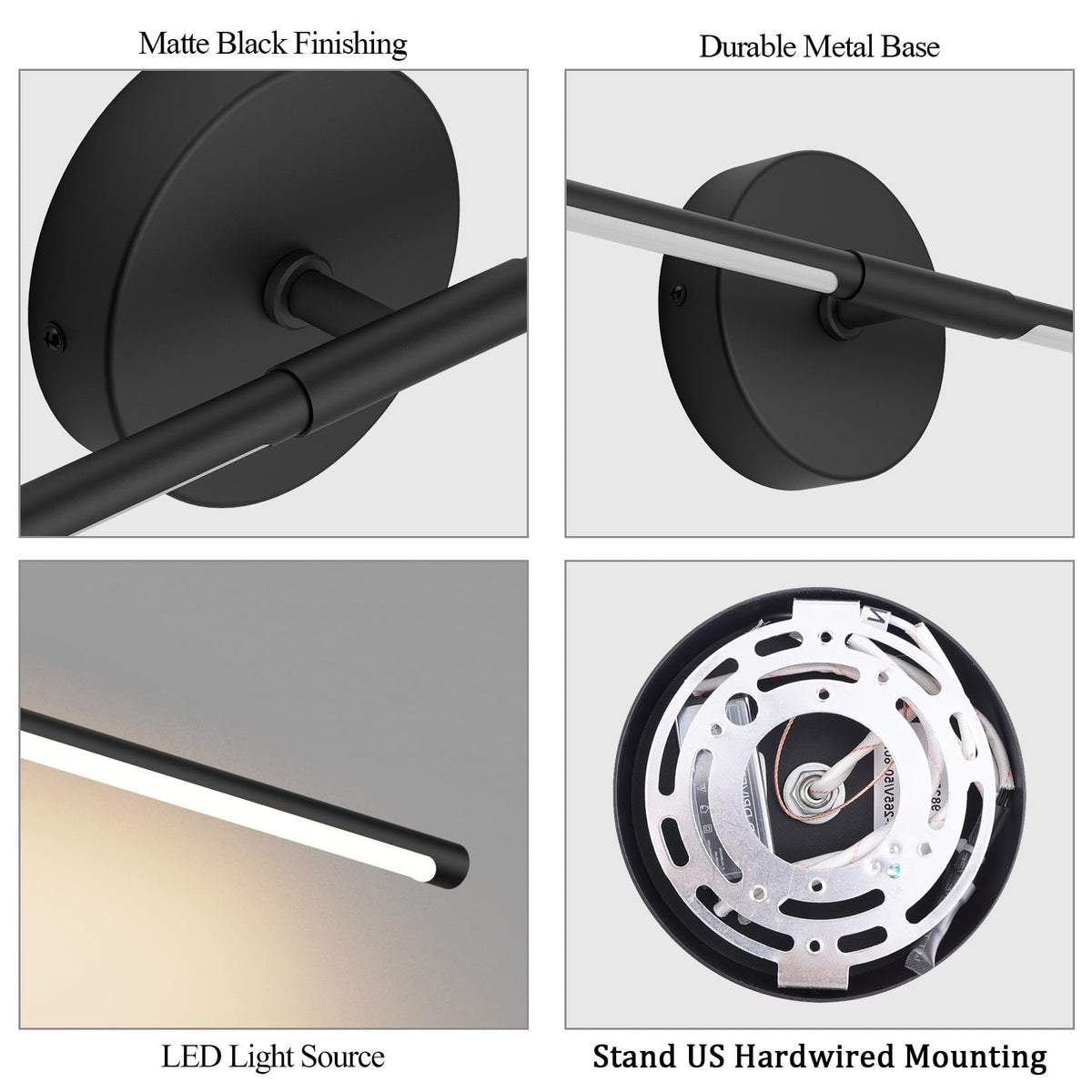 Coinmit 28in black wall sconce installed in living room for ambient illumination.