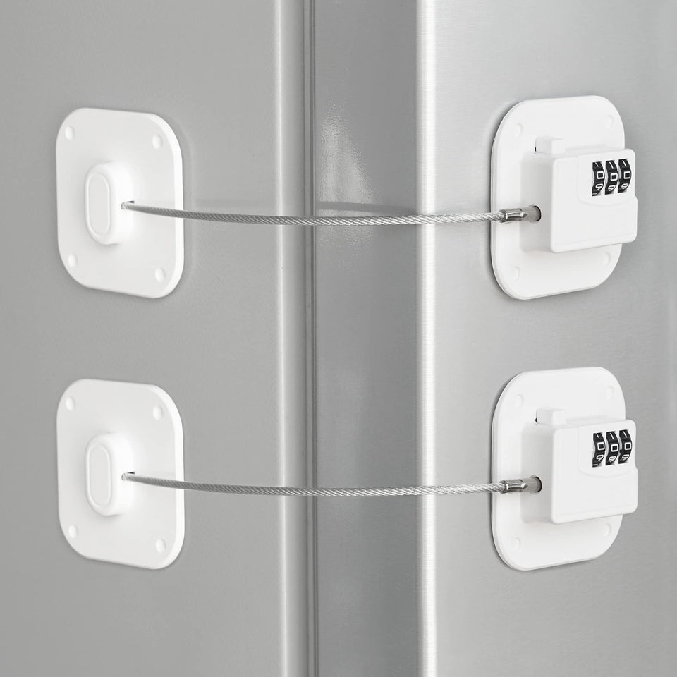 Coipdfty fridge lock heavy duty 2 pack secures cabinets without keys for safer storage