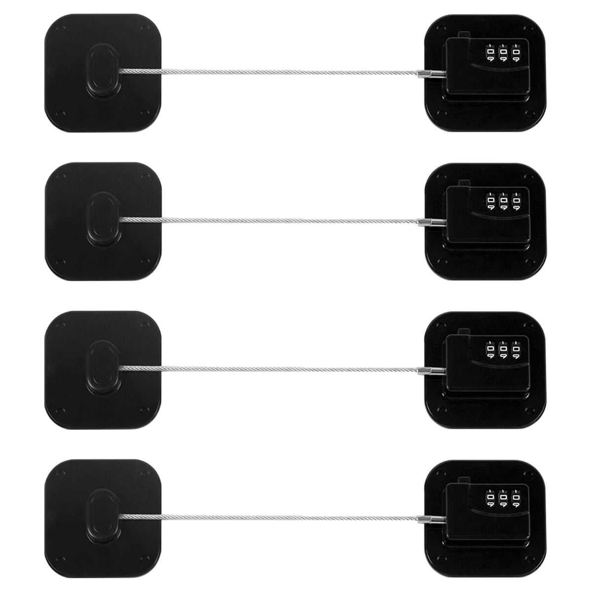 Coipdfty refrigerator lock 4-pack front view, compact steel design for safe storage