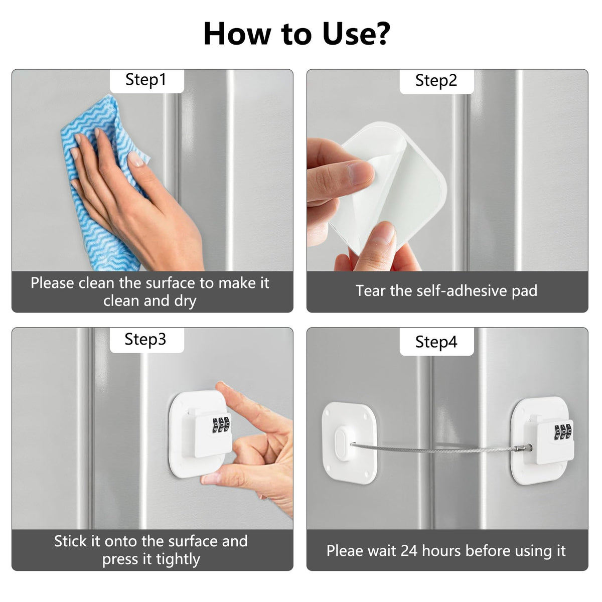 Coipdfty high-strength steel wires provide durable refrigerator locking
