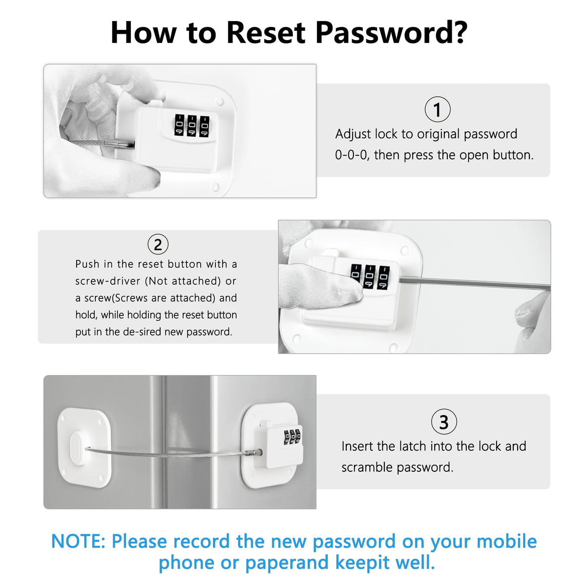Coipdfty white refrigerator lock blends with kitchen decor and protects items
