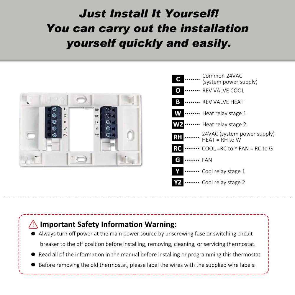 Coiiwsei multi-stage 2H/2C thermostat for versatile HVAC control.