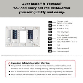 Coiiwsei multi-stage 2H/2C thermostat for versatile HVAC control.