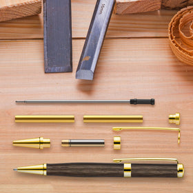 Colarr pen kit parts and color options for versatile crafting projects.