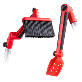 Colbent multi-angle gutter cleaner attachment for reach and safety while cleaning from ground.