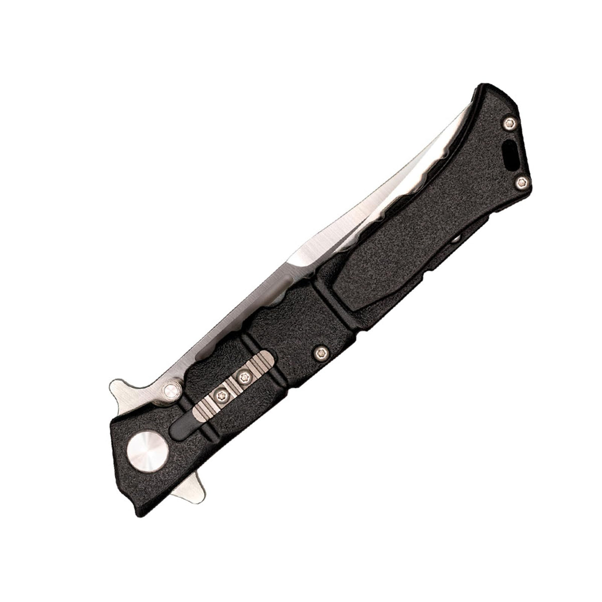 Cold Steel Luzon leaf-spring lock in action for safety.